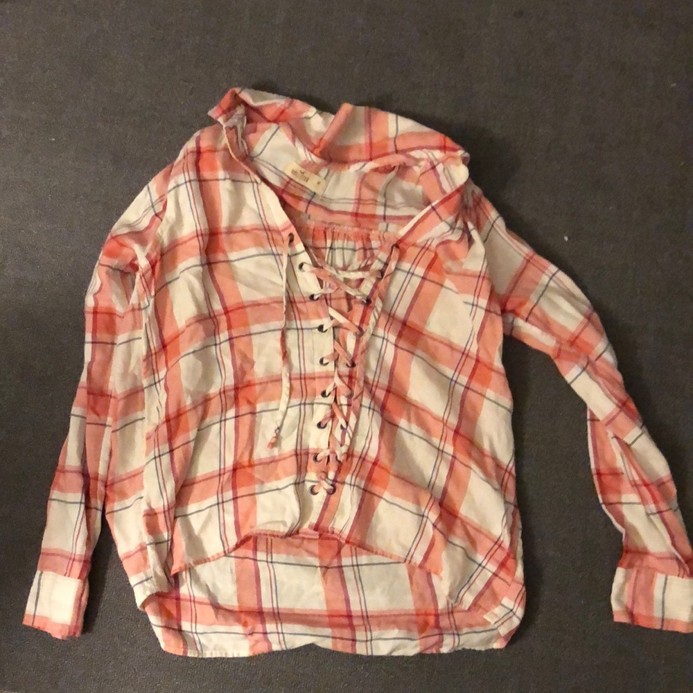 Hollister lace up flannel